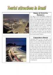 English Worksheet: Tourist attractions in Brazil