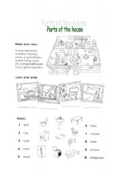 English Worksheet: Parts of the house