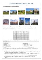 English Worksheet: Famous Landmarks in the UK