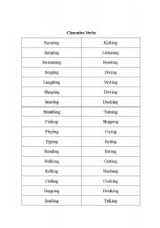 English Worksheet: Charades Verbs