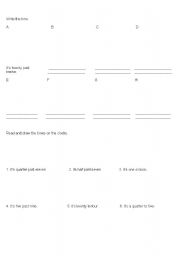 English worksheet: The time