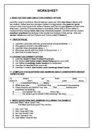 English Worksheet: Grammar practice