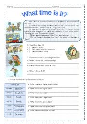 English Worksheet: What time is it?