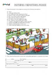 English Worksheet: Participial / Prepositional phrase