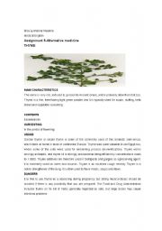 English Worksheet: Alternative medicine