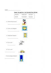 English worksheet: IS HE/IS SHE/IS IT...?