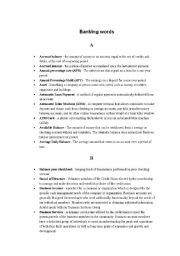 English Worksheet: Banking words