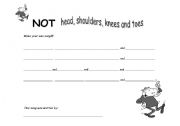 English worksheet: NOT head shoulders knees and toes