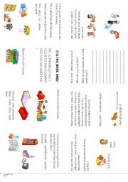 English Worksheet: IT IS THE WEEK END MINIBOOK