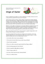 English worksheet: Origin of Easter