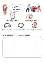 English worksheet: my family