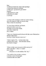 English worksheet: riddles