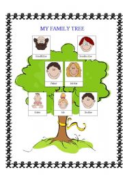 English Worksheet: simple family tree