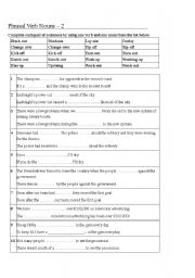 English Worksheet: Phrasal Verbs_nouns 2