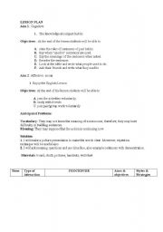 English Worksheet: LESSON PLAN