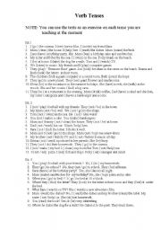 English worksheet: Verb Tenses - exercises