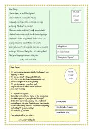 English Worksheet: Postcards