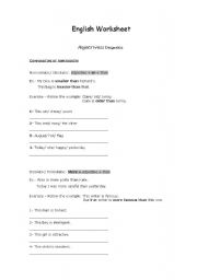 English Worksheet: Adjectives: degrees