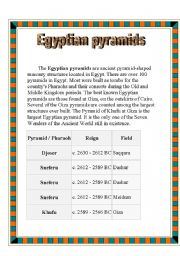 English worksheet: Egyptian pyramids