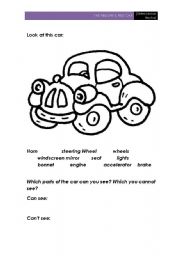 English worksheet: Car vocabulary