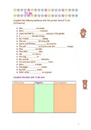 English worksheet: To Be verb for litlle children (between 5 or 6 years)