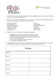 English Worksheet: Activities to work with a movie