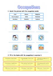 English worksheet: OCCUPATIONS