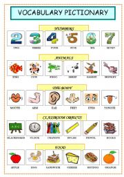 English Worksheet: Vocabulary Pictionary