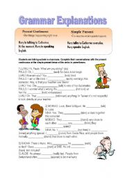 English Worksheet: Present Continuous VS Simple Present