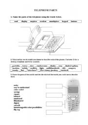 English Worksheet: telephone parts
