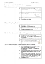 English worksheet: Questions about time