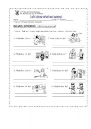 English worksheet: Occupations What do they do?