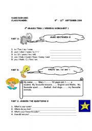 English Worksheet: 3rd and 4th grades worksheet