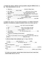 English Worksheet: grammar/vocabulary