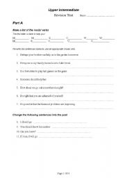 English worksheet: Revision Test  for Upper Intermediate - With lesson ideas!