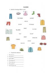 English Worksheet: Clothes & colours
