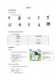 English worksheet: verb to be