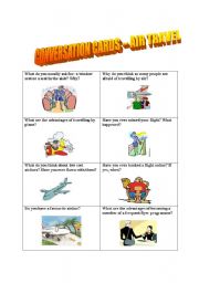 English Worksheet: Conversation cards (No. 1) - Air travel