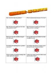 English Worksheet: Conversation cards (No. 2) -  Free-time activities
