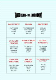 Taboo cards (No. 4) - The environment