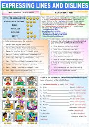 Expressing Likes And Dislikes Esl Worksheet By Katiana