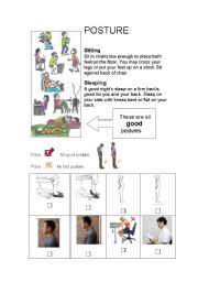 English worksheet: Posture