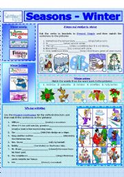 English Worksheet: SEASONS - WINTER (7 - 8)