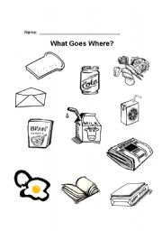 English Worksheet: What Goes Where? 2