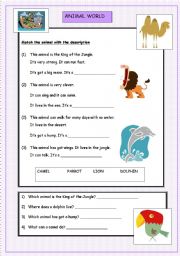 English worksheet: Animal World