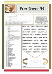 English Worksheet: Fun Sheet 34