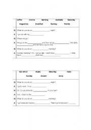 English worksheet: Weekend Activities