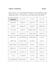 English worksheet: PHRASAL VERB MAZE part one