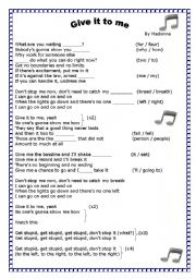 Song (Give it to me - Madonna) -2 pages-