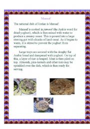 English worksheet: Mansaf